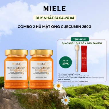 Combo 2 Hũ Mật Ong Curcumin Miele 250g - Tăng đề kháng, giảm viêm, giá ưu đãi 408.000 VND