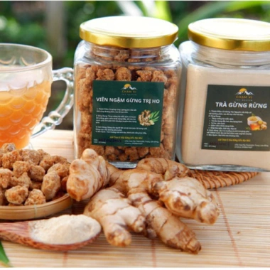 Combo 2 hũ thủy tinh Viên Ngậm Gừng, Viên Gừng & Trà Gừng Gió Nhà Chạm Vị Tây Nguyên Giảm Giá 129k