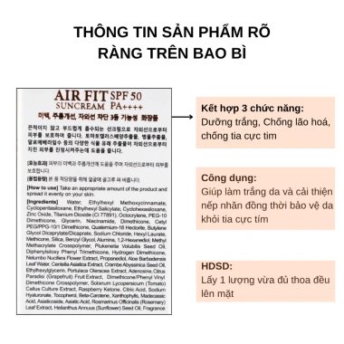 Combo 2 Kem Chống Nắng Nâng Tone The High Airfit Sun Cream - Hỗ Trợ Thay Thế Lớp Makeup, Giá Ưu Đãi 790.000₫