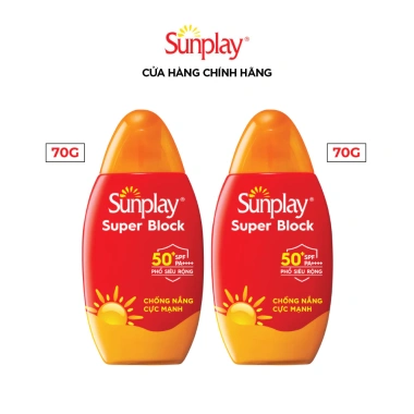 Combo 2 Kem chống nắng Sunplay Super Block SPF 50+ PA++++ dạng sữa, ngừa đen sạm, chỉ 311.000 VND