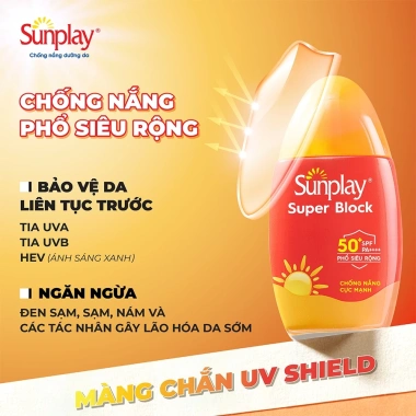 Combo 2 Kem chống nắng Sunplay Super Block SPF 50+ PA++++ dạng sữa, ngừa đen sạm, chỉ 311.000 VND 5 Combo 2 Kem chống nắng Sunplay Super Block SPF 50+ PA++++ dạng sữa, ngừa đen sạm, chỉ 311.000 VND 5