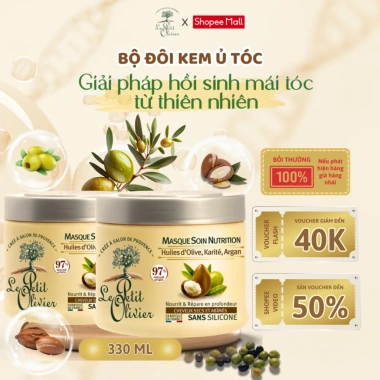 Combo 2 Kem Ủ Tóc Le Petit Olivier Chính Hãng Không Silicon - Giảm Rụng, Phục Hồi Hư Tổn, Mềm Mượt, Giá Ưu Đãi 400k