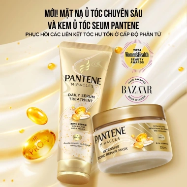 Combo 2 Kem Ủ Tóc Serum & Mặt Nạ Pantene Miracles - Phục hồi liên kết tóc, giá chỉ 263.000đ