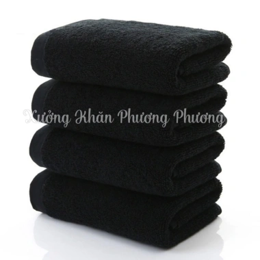 Combo 2 Khăn Gội Cotton Đen 35x80 (100‑110g) - Mềm Mại, Thấm Hút Tốt, Không Pha Màu, Giá 59.900₫