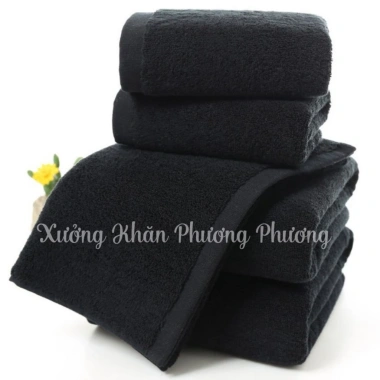 Combo 2 Khăn Gội Cotton Đen 35x80 (100‑110g) - Mềm Mại, Thấm Hút Tốt, Không Pha Màu, Giá 59.900₫