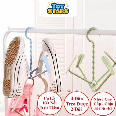 Combo 2 Khung Móc Treo Phơi Giày Dép Đa Năng K2 2-4 Làn Xoay 360 Gọn Gàng