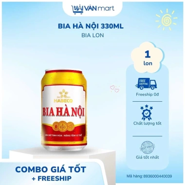 Combo 2 lon Bia lon Hà Nội 330ml - Giá chỉ 20.450 VND, giảm 5.300 VND