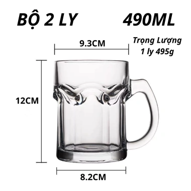 Combo 2 ly thủy tinh trắng cao cấp Yujing 490ml - Giá ưu đãi 149.000₫ 2