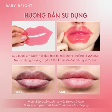 Combo 2 Mặt Nạ Môi Baby Bright Tomato & Gluta Bright - Dưỡng ẩm, Hồng Môi Tự Nhiên 10g - 94.000₫
