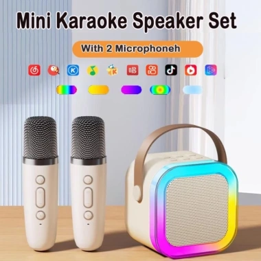Combo 2 Mic + 1 Loa Bluetooth Karaoke K12 Kynio Mini – Âm Thanh Cực Chất, Pin Khỏe, Đèn LED Nhịp Nhạc, Giá 95k 2