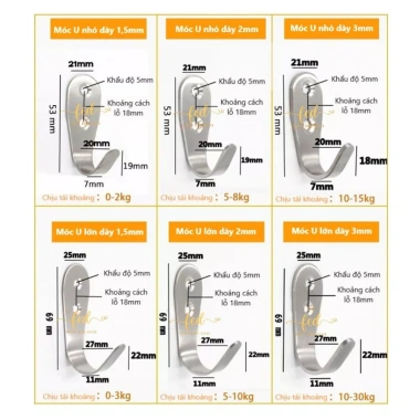 Combo 2 móc inox treo đồ đa năng gắn tường chắc chắn - Bắt vít, chỉ 11.000₫ 3