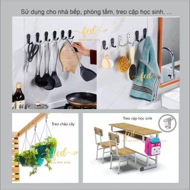 Combo 2 móc inox treo đồ đa năng gắn tường chắc chắn - Bắt vít, chỉ 11.000₫ 8