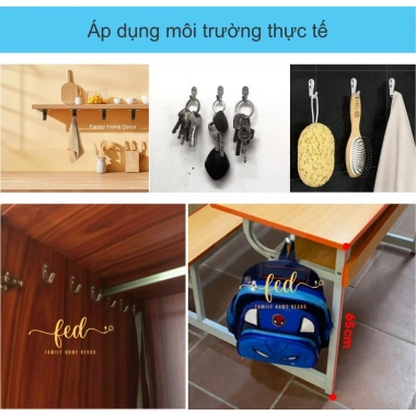 Combo 2 móc inox treo đồ đa năng gắn tường chắc chắn - Bắt vít, chỉ 11.000₫ 9