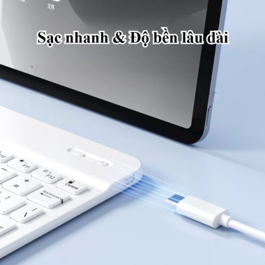 Combo 2 Món Bàn Phím Bluetooth 10 Inch + Chuột Không Dây, Sạc Type‑C, Tương Thích ĐT, Máy Tính Bảng, PC