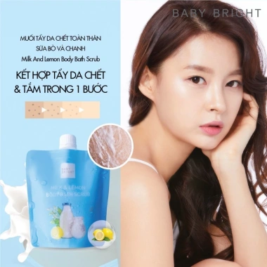 Combo 2 Muối Tẩy Da Chết Toàn Thân Sữa Bò & Chanh Baby Bright 250g - Giá chỉ 39.000₫