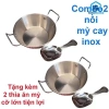 Combo 2 Nồi Mini Inox Nấu Mì và Ăn - Phong Cách Hàn Quốc, Quai Chống Nóng, Giá 29.500 VND