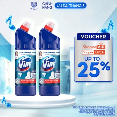 Combo 2 Nước Tẩy Bồn Cầu & Nhà Vệ Sinh Vim - Diệt 99,9% Vi Khuẩn, 78.000₫