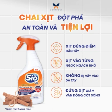Combo 2 Nước Tẩy Rửa Bồn Cầu & Nhà Tắm SIO 750ml - Xịt Bọt Tuyết Hương Gỗ Tiện Lợi 82.000₫ 3
