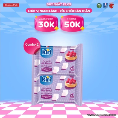 Combo 2 Phô mai Kiri vị mâm xôi 15C 78g - Giảm giá 23% - Hương vị tươi mát, mềm mịn, chỉ 114.460 ₫ Combo 2 Phô mai Kiri vị mâm xôi 15C 78g - Giảm giá 23% - Hương vị tươi mát, mềm mịn, chỉ 114.460 ₫