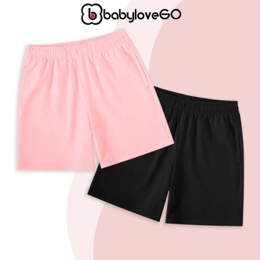 Combo 2 quần đùi bé gái BabyloveGO thun cotton mềm, túi tiện – 165.000₫