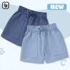 Combo 2 Quần đùi bé gái BabyloveGO - Vải đũi mềm, cạp chun giãn, túi, 99.000đ 5
