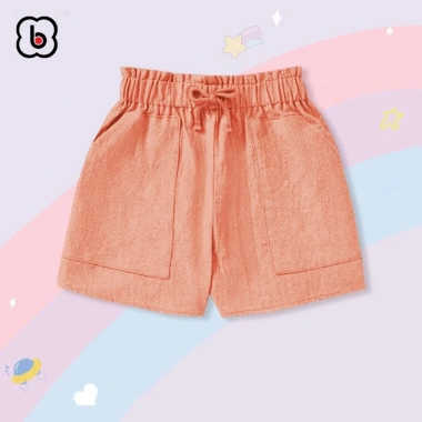 Combo 2 Quần đùi bé gái BabyloveGO - Vải đũi mềm, cạp chun giãn, túi, 99.000đ 9