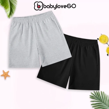 Combo 2 quần đùi bé trai BabyloveGO short thun mềm nhẹ, thoáng mát, túi tiện, 85.000₫