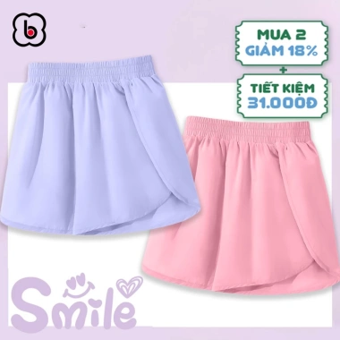 Combo 2 quần đùi gió bé gái BabyloveGO QG02 - Vải nhẹ, thoáng mát, thể thao, giá 89.000 8