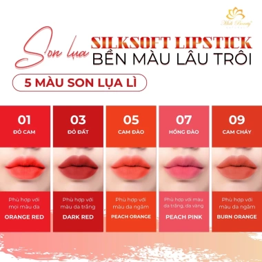 Combo 2 sản phẩm Son Kem Lụa Lì Silksoft 5g + Son Dưỡng Hồng Môi Lựu Đỏ 10g Midi Beauty - Kèm quà, giảm giá 115k 2 Combo 2 sản phẩm Son Kem Lụa Lì Silksoft 5g + Son Dưỡng Hồng Môi Lựu Đỏ 10g Midi Beauty - Kèm quà, giảm giá 115k 2