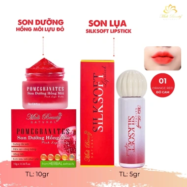 Combo 2 sản phẩm Son Kem Lụa Lì Silksoft 5g + Son Dưỡng Hồng Môi Lựu Đỏ 10g Midi Beauty - Kèm quà, giảm giá 115k