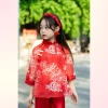 Combo 2 set áo dài cách tân vải lụa thêu hoa và voan cho bé gái Tết, Nhận sau Tết 4