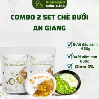 Combo 2 Set Chè Bưởi An Giang - Đậu Xanh 700g và Cốm Non 700g 214.920 VND