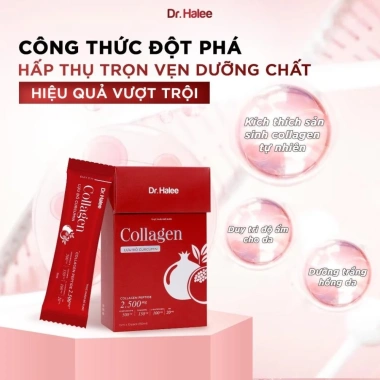 Combo 2 Set Collagen Lựu Đỏ Curcumin Dr.Halee 6 Hộp - Da Căng Mướt, Trắng Hồng, Giá Ưu Đãi 1.6 Triệu