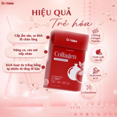 Combo 2 Set Collagen Lựu Đỏ Curcumin Dr.Halee 6 Hộp - Da Căng Mướt, Trắng Hồng, Giá Ưu Đãi 1.6 Triệu