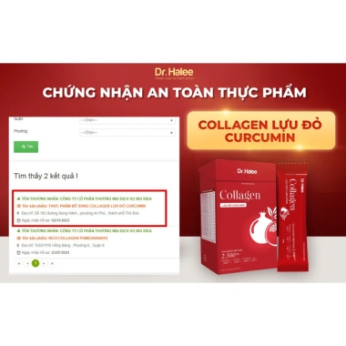 Combo 2 Set Collagen Lựu Đỏ Curcumin Dr.Halee 6 Hộp - Da Căng Mướt, Trắng Hồng, Giá Ưu Đãi 1.6 Triệu