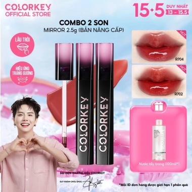 Combo 2 Son Môi Gương Bóng ColorKey - Căng Bóng, Đôi Môi Đầy Đặn, Quyến Rũ 2.5g