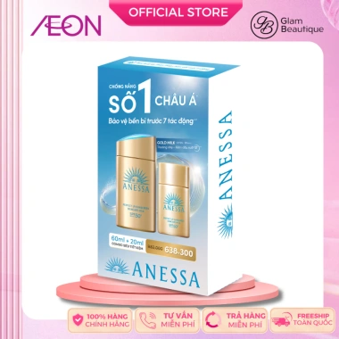 Combo 2 Sữa Chống Nắng Anessa Kiềm Dầu 60ml+20ml + Glam Beautique - Giá giảm 668k 2