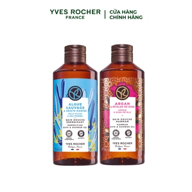 Combo 2 sữa tắm Yves Rocher 400ml Hoa hồng tinh dầu argan và Hương biển giảm giá dưỡng da mềm mịn