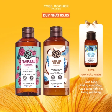 Combo 2 sữa tắm Yves Rocher 400ml hương mâm xôi đỏ & dừa - Giảm giá chỉ 510.000 VND