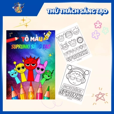Combo 2 Tập Tranh Tô Màu Incredibox Sprunki Thử Thách Sáng Tạo Bé, Giá 74.400₫