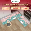 Combo 2 Thảm Bếp Silicon Violet Hoa Lá - Chống Nhiệt, Chống Trầy Xước, Dễ Vệ Sinh, Giá 227.960₫