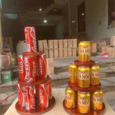 Combo 2 Tháp Bày Bia Nước Ngọt và Tháp 3 Tầng Trưng Bày Tết, Phủ Bóng Đẹp, Giá 30.000đ