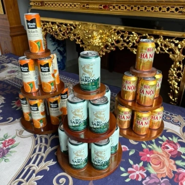 Combo 2 Tháp Bày Bia Nước Ngọt và Tháp 3 Tầng Trưng Bày Tết, Phủ Bóng Đẹp, Giá 30.000đ
