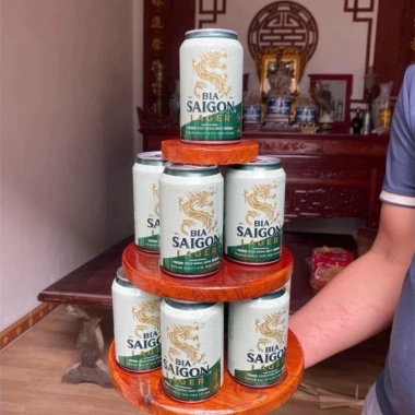Combo 2 Tháp Bày Bia Nước Ngọt và Tháp 3 Tầng Trưng Bày Tết, Phủ Bóng Đẹp, Giá 30.000đ