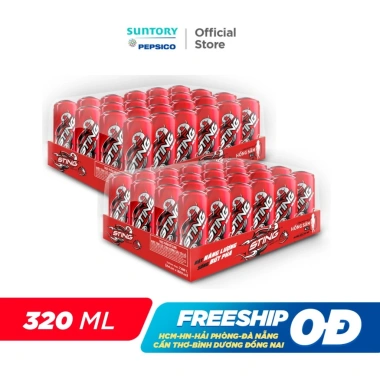 Combo 2 Thùng 24 Lon Sting Dâu 320ml - Giảm Sốc 3.3, Giá 476k