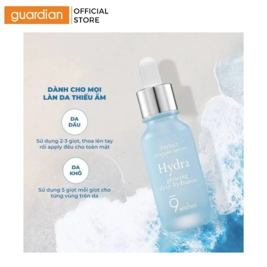 Combo 2 Tinh Chất 9Wishes Hydra Skin Ampule Serum 30ml - Cấp Ẩm và Sáng Da, Giá 499k