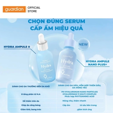 Combo 2 Tinh Chất 9Wishes Hydra Skin Ampule Serum 30ml - Cấp Ẩm và Sáng Da, Giá 499k