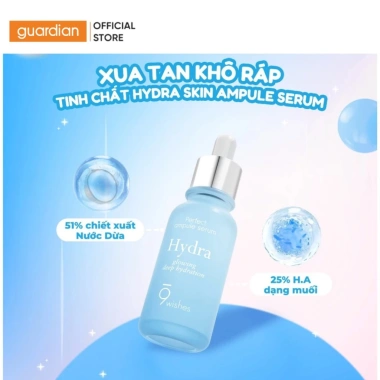 Combo 2 Tinh Chất 9Wishes Hydra Skin Ampule Serum 30ml - Cấp Ẩm và Sáng Da, Giá 499k