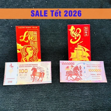 Combo 2 Tờ Tiền Ngựa Macau 2.026 May Mắn Lưu Niệm Quà Tặng Lì Xì Tết giá 7.420₫