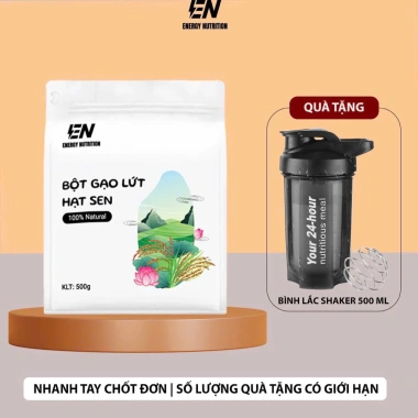 Combo 2 túi Bột Gạo Lứt Hạt Sen Thực Dưỡng Giảm Cân Lành Mạnh, Tốt Cho Tiêu Hoá và Quà Tặng 500g - Giá 475.000đ